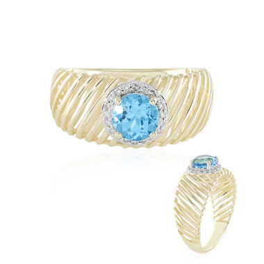 Schweizblauer Topas-Goldring (Ornaments by de Melo)