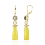 Zilveren oorbellen met Gele chalcedonen (KM by Juwelo)