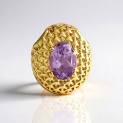 Ciondolo in argento con Ametista Rose de France (MONOSONO COLLECTION)