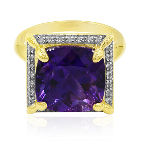 Gouden ring met een Uruguay amethist