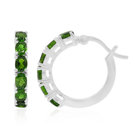 Zilveren oorbellen met Russische diopsiedstenen