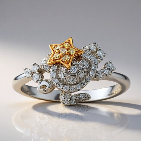 Anello in oro con Diamante Giallo SI2 (Smithsonian)