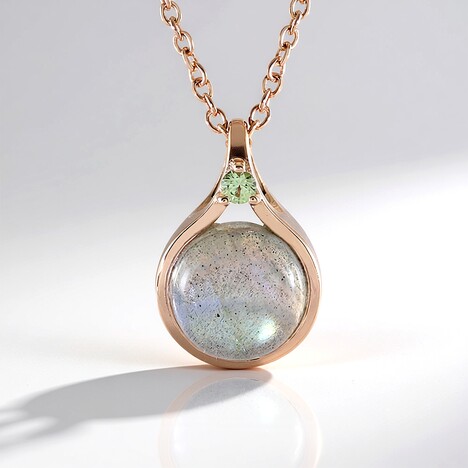 Collana in argento con Labradorite Verde Maniry (KM by Juwelo)