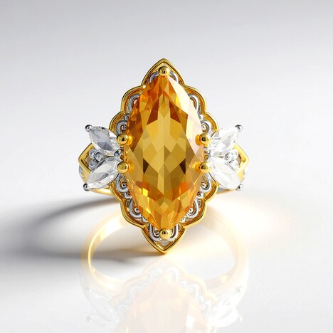 Anello in argento con Citrino (Gems en Vogue)