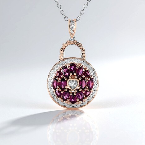 Collana in argento con Rodolite (Gems en Vogue)