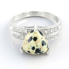 Anello in argento con Diaspro Dalmata