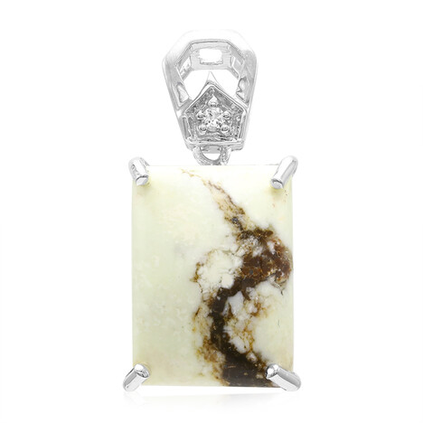 Magnesit-Silberanhänger