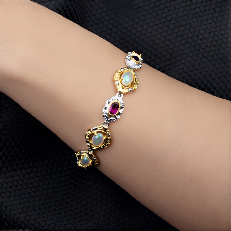 Welo-Opal-Silberarmband (Gems en Vogue)