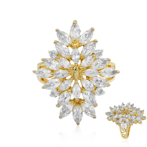 Zilveren ring met witte topaasstenen