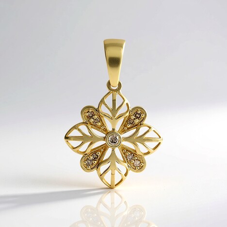 Ciondolo in oro con Diamante Champagne I2 (Ornaments by de Melo)