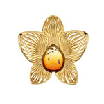 Zilveren hanger met een zonsopgang Baltische barnsteen (dagen)