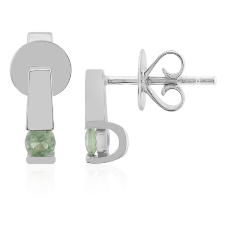 Pendientes en plata con Zafiro verde de Tulear (Pallanova)