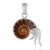 Zilveren hanger met een ammoniet