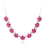 Zilveren halsketting met Madagaskar Robijnen