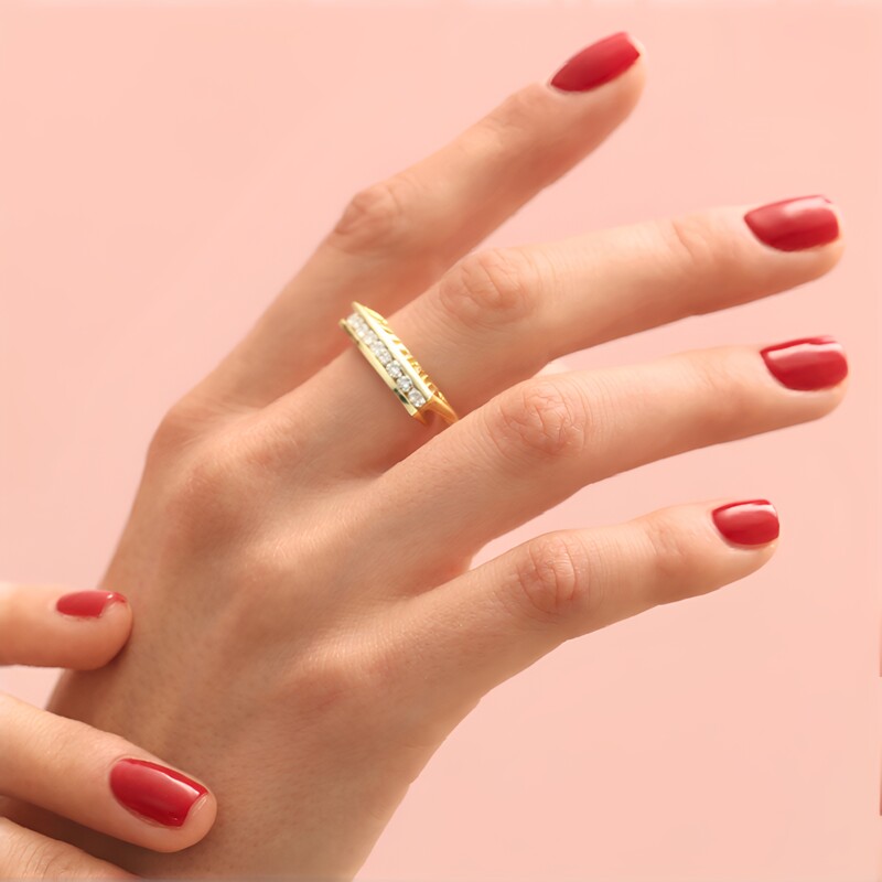 9K I2 Champagne Diamond Gold Ring (de Melo Gold)