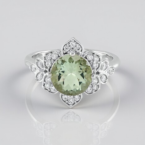Anello in argento con Ametista Verde