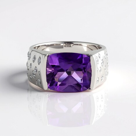 Anello in argento con Ametista Siberiana (de Melo)