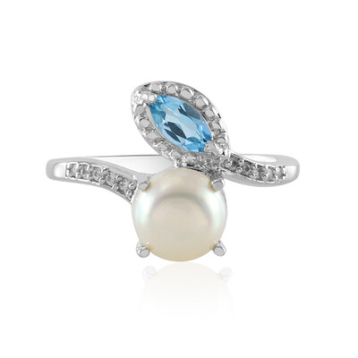 Anello in argento con Perla d'Acqua Dolce Bianca