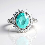 Anillo en plata con Cuarzo color paraíba