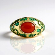 Bague en argent et Cornaline (Adela Silber)