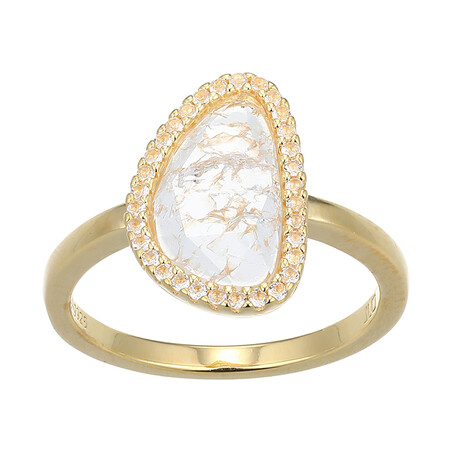 Weißer Quarz-Silberring