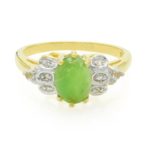 Bague en argent et Chrysoprase impériale