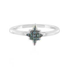 Blauer SI1 Diamant-Silberring
