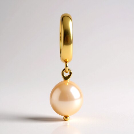 Ciondolo in argento con Perla d'Acqua Dolce Arancione (TPC)