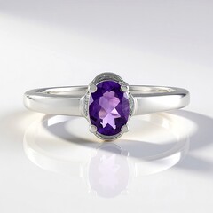Anello in argento con Ametista Zambiana