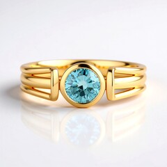 Anello in oro con Diamante Blu Cielo I2