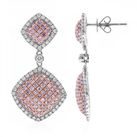 Gouden oorbellen met I1 Roze Diamanten (CIRARI)