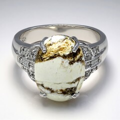 Bague en argent et Magnésite