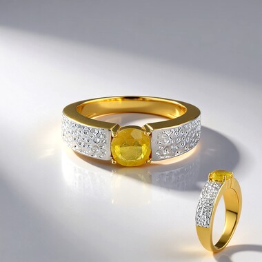 Anillo en plata con Zafiro amarillo de Madagascar