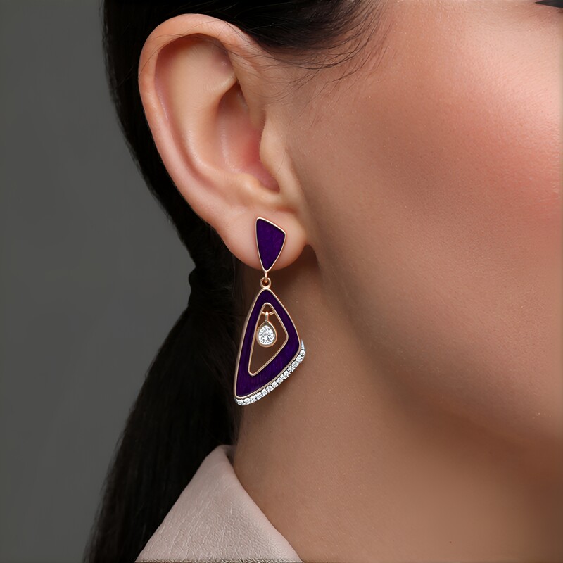 Boucles d'oreilles en argent et Zircon (Adela Silber)