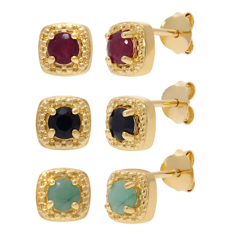 Edelstein-Silberohrringe