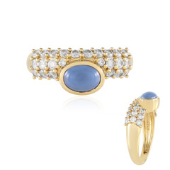 Blauer Opal-Silberring