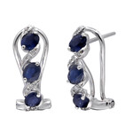 Blauer Ceylon-Saphir-Goldohrringe (CIRARI)