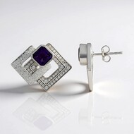 Siberian Amethyst Silver Earrings (de Melo Essence)