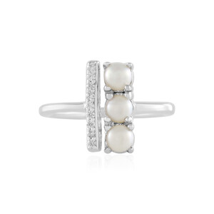 Anello in argento con Perla d'Acqua Dolce Bianca