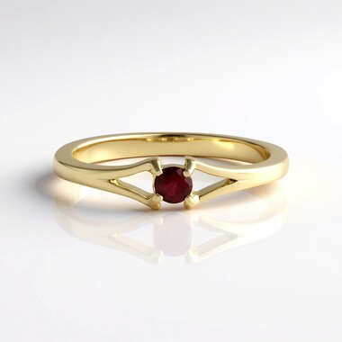Pierścionek ze złota - Spinel czerwony szlachetny Noble Red