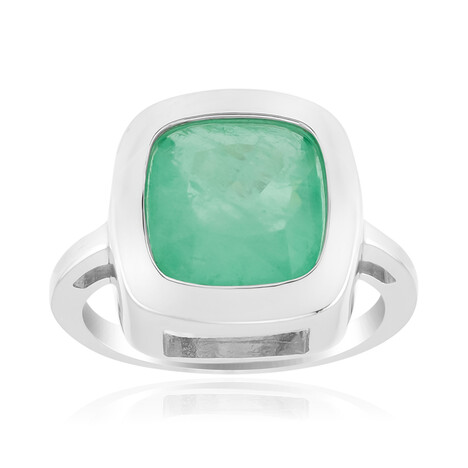 Anello in argento con Quarzo verde pastello (MONOSONO COLLECTION)