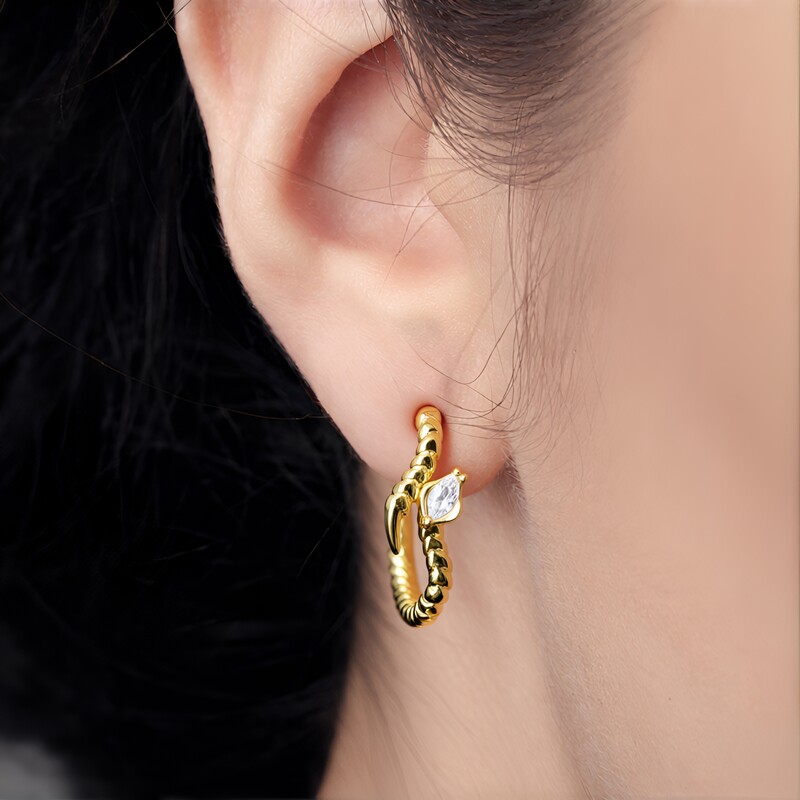 White Topaz Silver Earrings