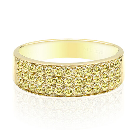 SI Kanariengelber Brillant-Goldring (Annette)