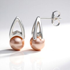 Orecchini in argento con Perla Ming Porpora (TPC)