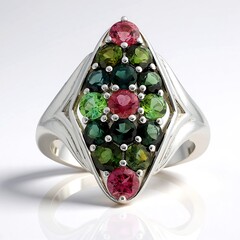 Anello in argento con Tormalina Rosa Brasiliana (Pallanova)