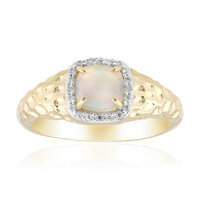 Brasilianischer Weißer Opal-Goldring