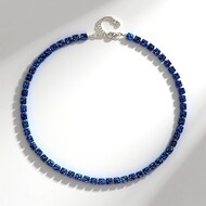 Zilveren halsketting met Royal Blue Hematieten