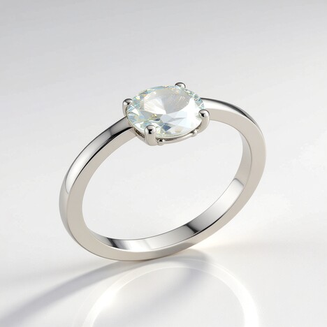 Anello in argento con Topazio Bianco