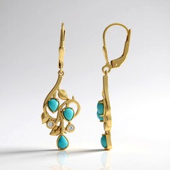 Orecchini in argento con Turchese Sleeping Beauty (Faszination Türkis)