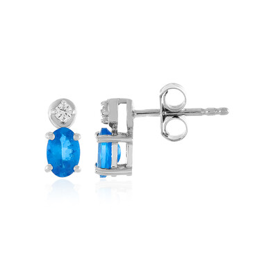 Pendientes en plata con Apatita azul neón